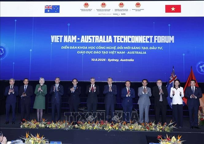 Tổng Bí thư, Chủ tịch nước Tô Lâm và các đại biểu tại Diễn đàn khoa học công nghệ, đổi mới sáng tạo, đầu tư, giáo dục đào tạo Việt Nam – Australia. Ảnh: TTXVN tbt-2.jpg