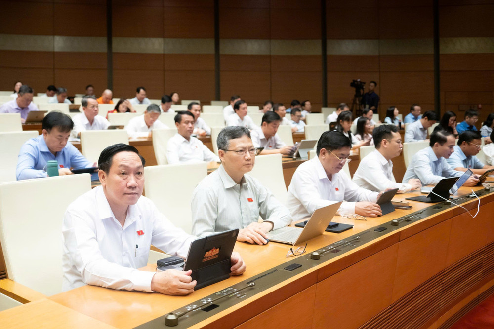 Các Đại biểu Quốc hội dự phiên thảo luận ngày 10/8. Ảnh: QH. 54.jpg