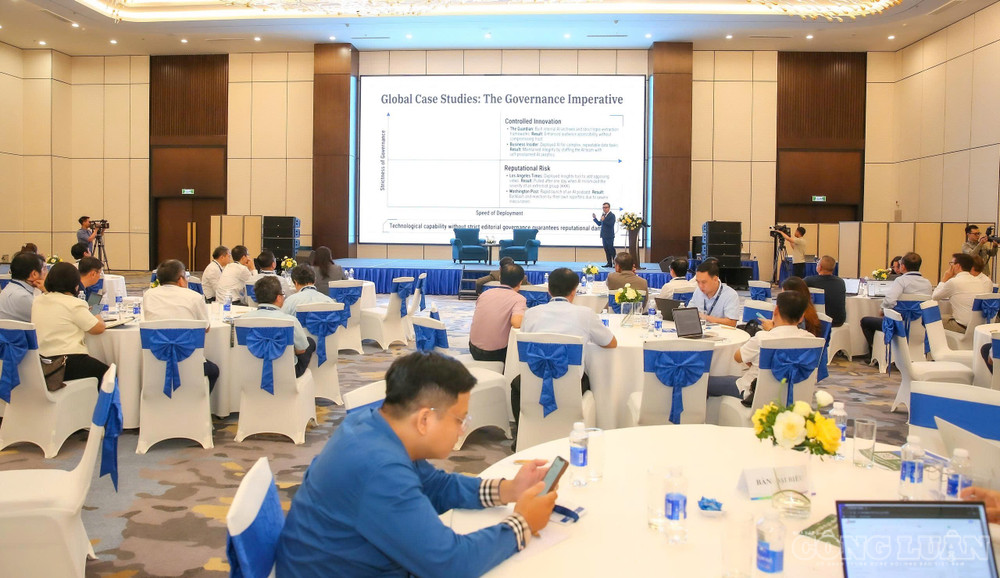 Tại diễn đàn, các đại biểu sẽ được lắng nghe những góc nhìn chiến lược, xu hướng mới và các mô hình ứng dụng AI trong hoạt động của các tòa soạn hiện đại. clo_br_2aoboqronhkmx4s4s1o51gh5spdhm1h4s2gy1mjm.jpg
