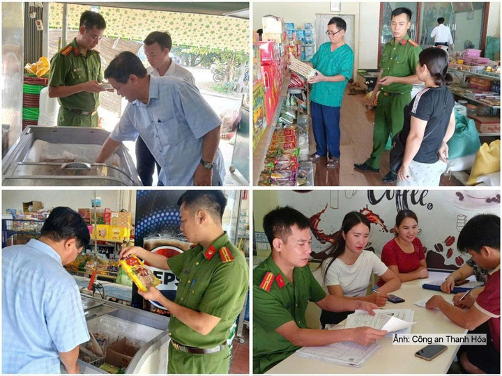 Đoàn kiểm tra liên ngành về an toàn thực phẩm của xã Sao Vàng kiểm tra các cơ sở sản xuất, kinh doanh thực phẩm trên địa bàn.