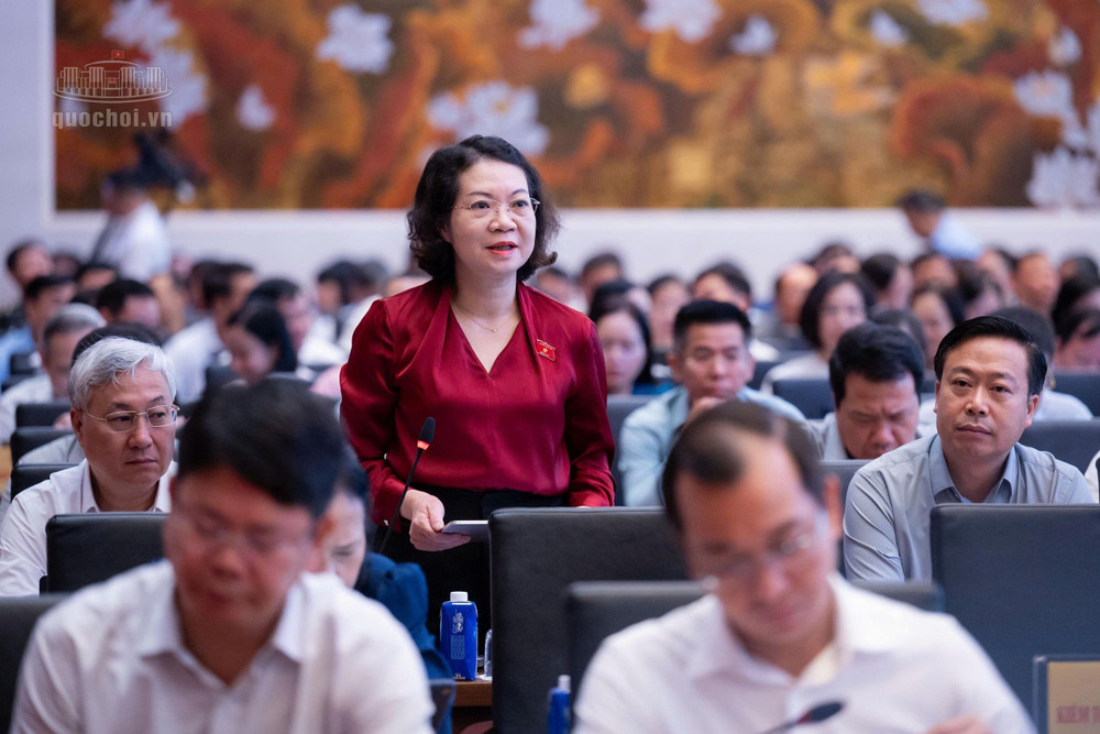 Đại biểu Quốc hội Mai Thị Phương Hoa (đoàn Ninh Bình) phát biểu (ảnh QH). 97.jpg