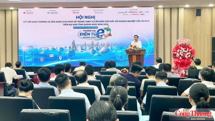 Quang cảnh Hội nghị kết nối giao thương và ứng dụng giải pháp số trong thương mại điện tử xuyên biên giới đối với doanh nghiệp vừa và nhỏ.