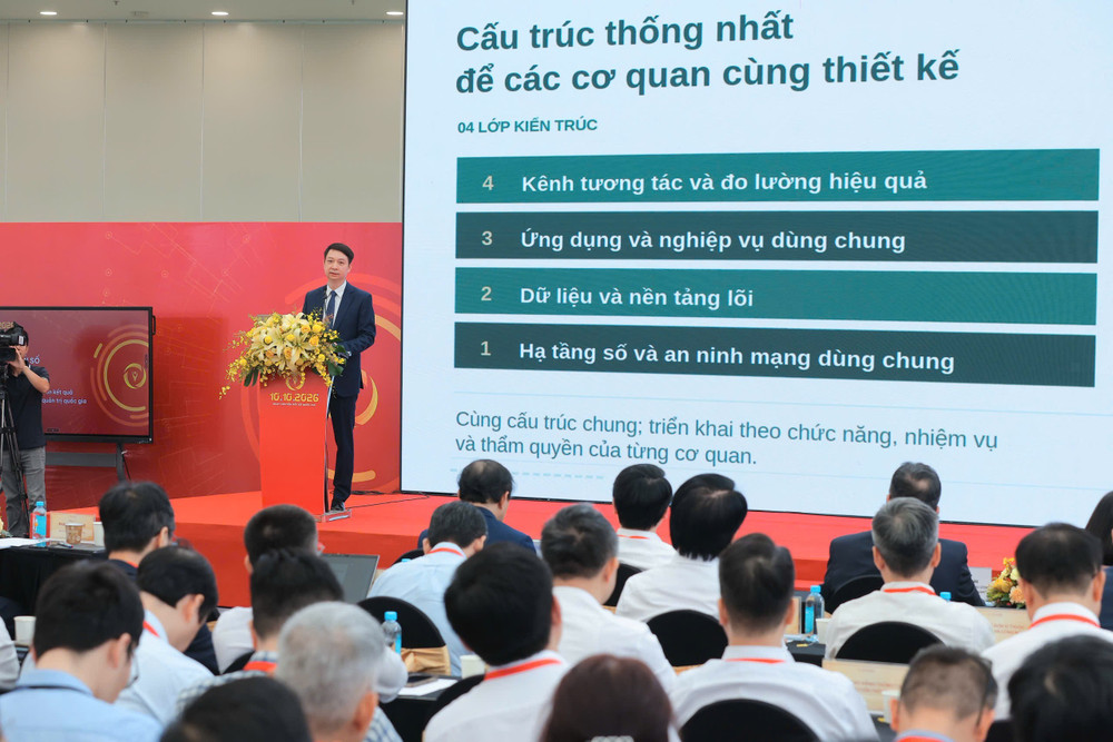 Cục trưởng Cục Chuyển đổi số quốc gia (Bộ Khoa học và Công nghệ) Trần Duy Ninh phát biểu tại sự kiện - Ảnh: KHCN. 1000062848.jpg