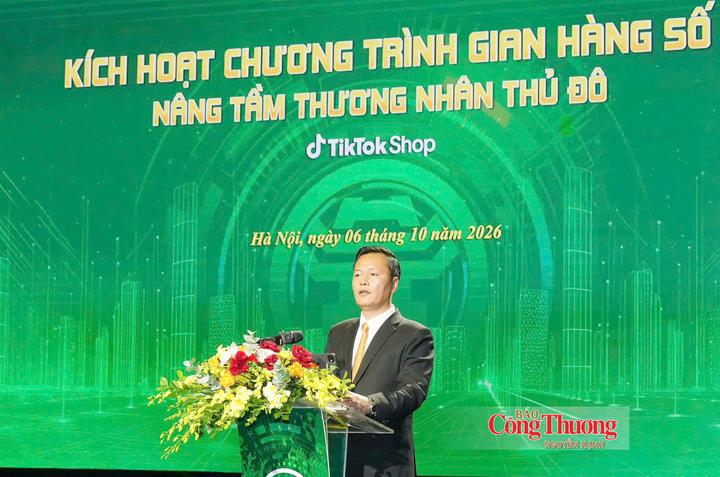 Giám đốc Sở Công Thương Hà Nội Trần Đức Hải phát biểu tại sự kiện.