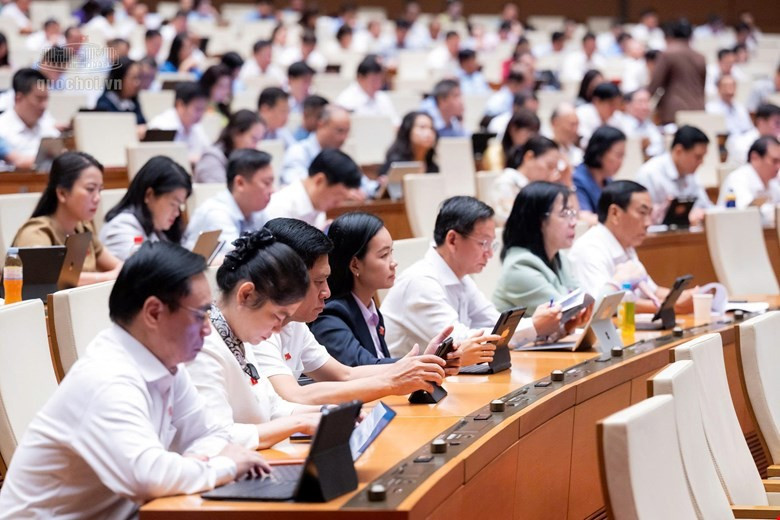 Các đại biểu Quốc hội làm việc tại hội trường. Ảnh: QH cac-dai-bieu-4395.jpg