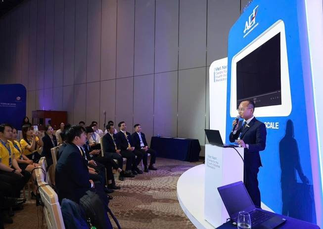 Ông Nguyễn Vĩnh Tuyên, Phó Tổng giám đốc Nam A Bank, chia sẻ về Dự án Trung tâm lượng tử trong khuôn khổ AEF 2026.
