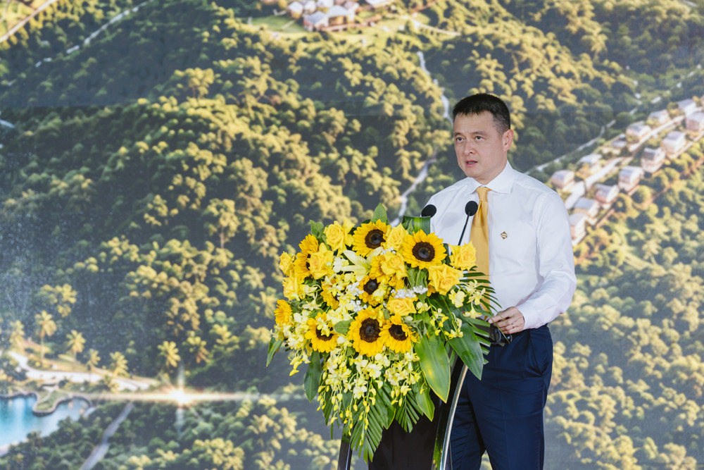 Ông Đặng Minh Trường, Chủ tịch Hội đồng quản trị Tập đoàn Sun Group phát biểu tại lễ khởi công - Ảnh TP dsc03085.jpg